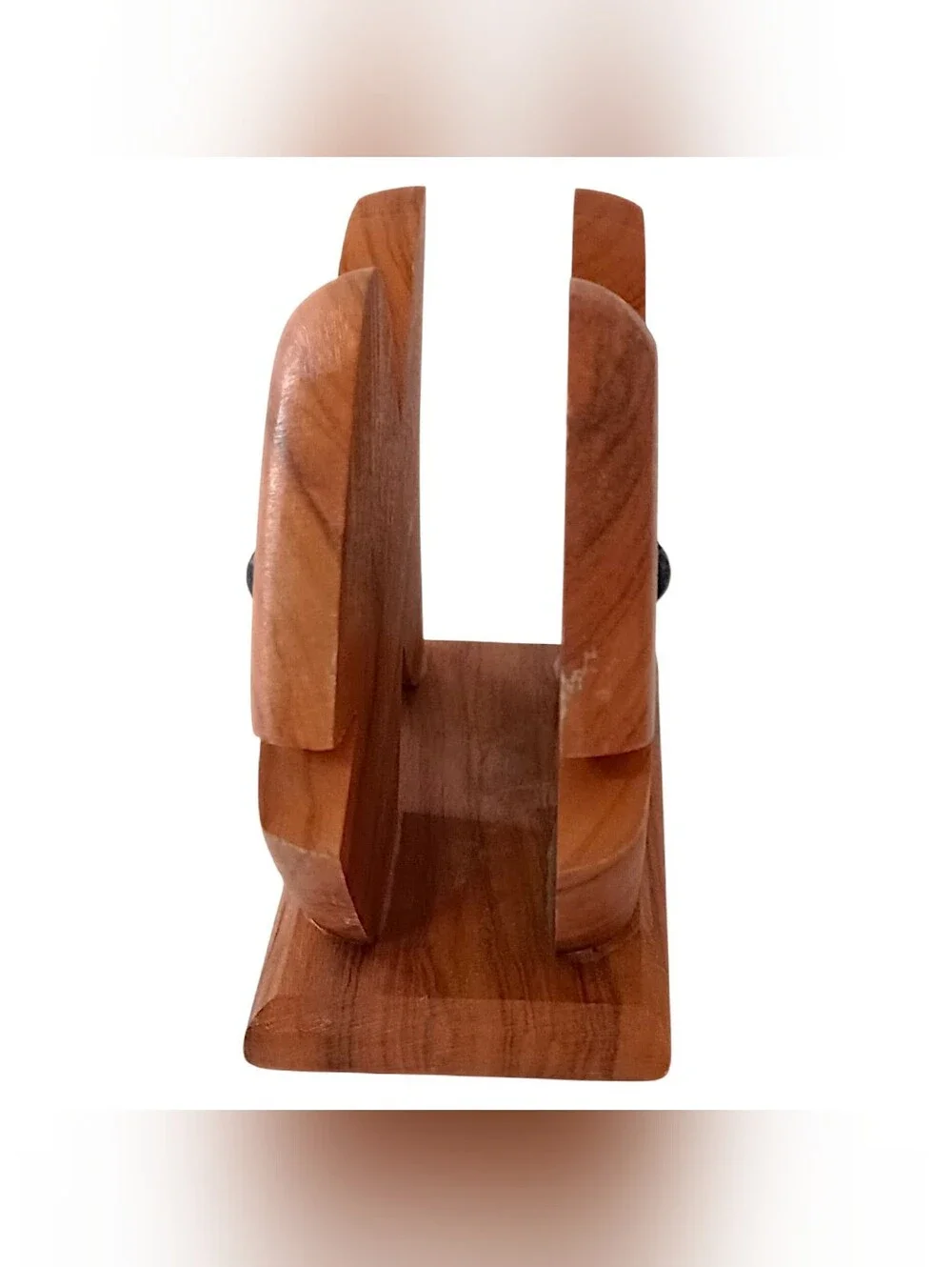 Olive Wood Fish Napkin Holder Carved Coastal Beach Kitchen Mail Desk Organizer